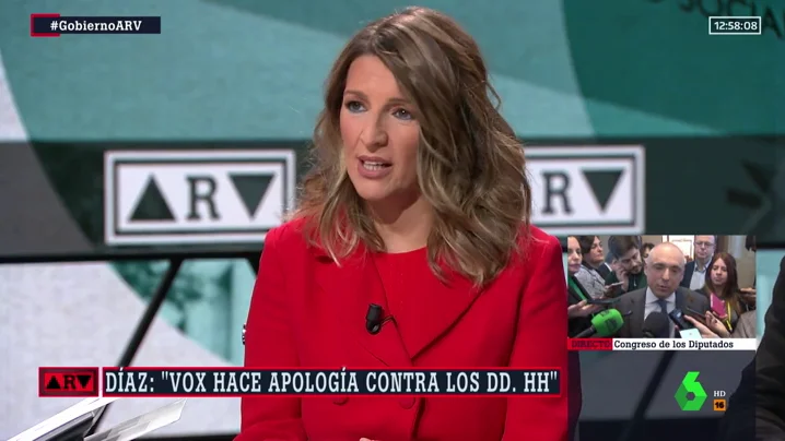 Yolanda Díaz, ministra de Trabajo: "Vamos a trabajar para que se respeten los derechos humanos en este país"