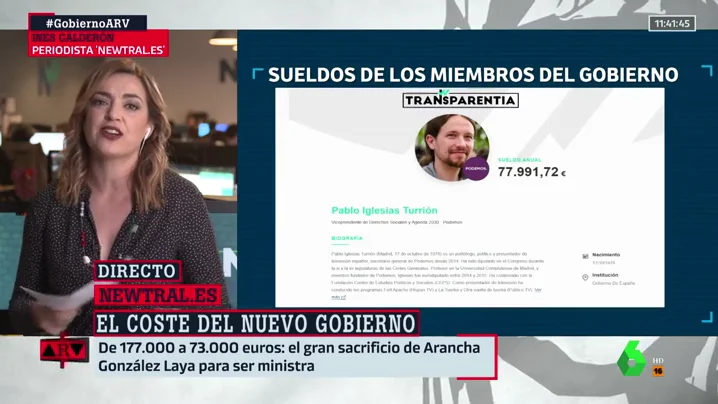 Esto es lo que van a cobrar los miembros del Gobierno de coalición