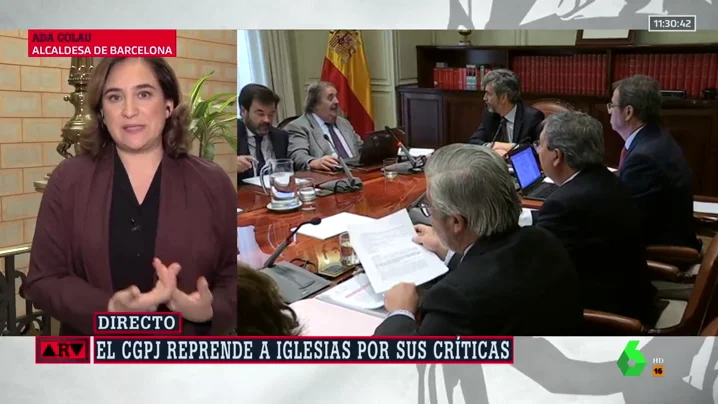 Ada Colau: "Pudiera parecer que el CGPJ está haciendo política y que no le gusta el Gobierno de coalición"