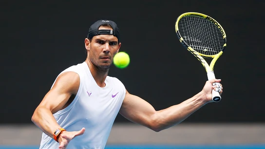 Rafa Nadal, durante un entrenamiento. Rafa Nadal, durante un entrenamiento.