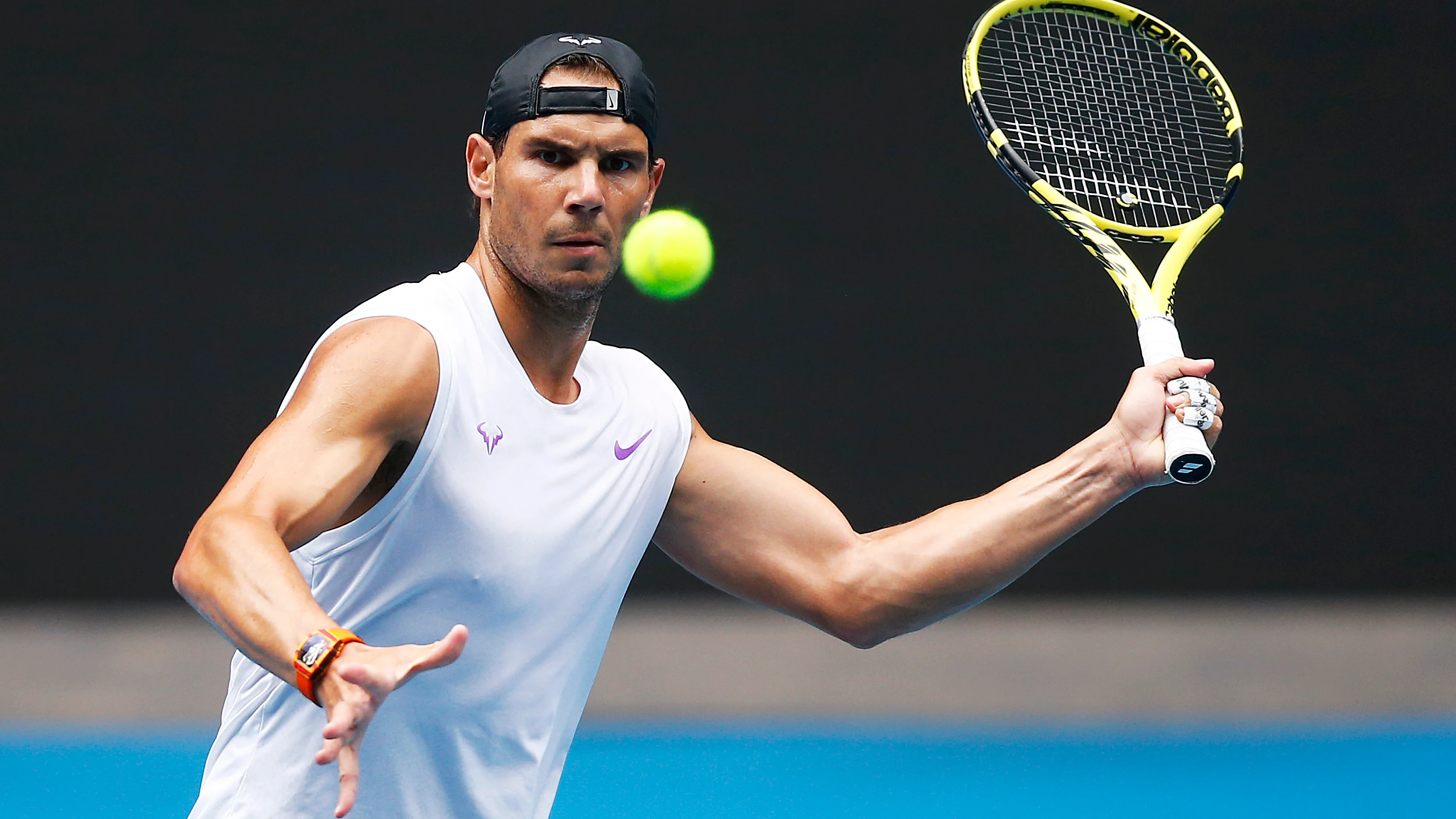 Rafa Nadal, durante un entrenamiento.