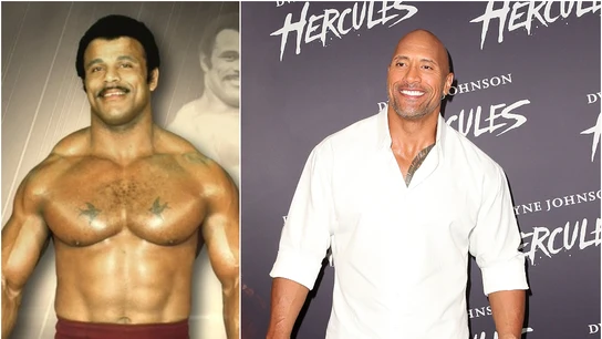 Rocky Johnson y su hijo, Dwayne Johnson Rocky Johnson y su hijo, Dwayne Johnson