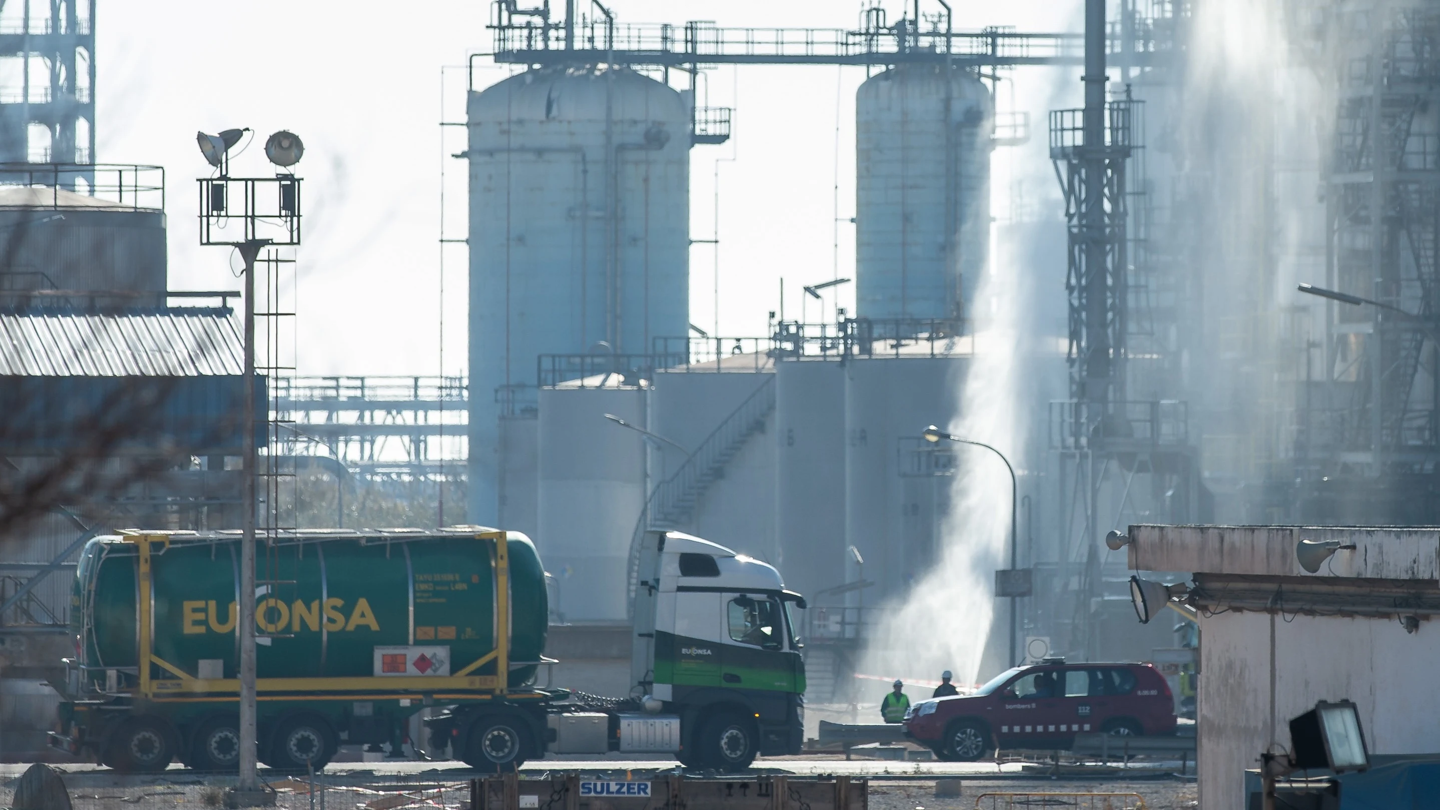 Vista del lugar del accidente en la empresa petroquímica IQOXE