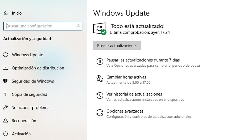Actualizaciones de Windows Update.