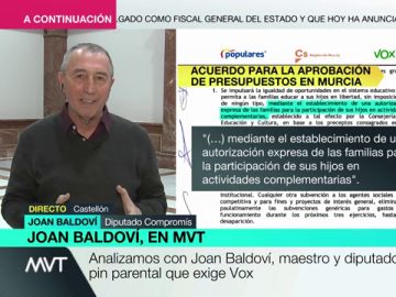 Joan Baldoví critica el 'pin parental' de Vox: "Un niño tiene que tener la posibilidad de ver las diferentes maneras de entender el mundo" Joan Baldoví critica el 'pin parental' de Vox: "Un niño tiene que tener la posibilidad de ver las diferentes maneras de entender el mundo"
