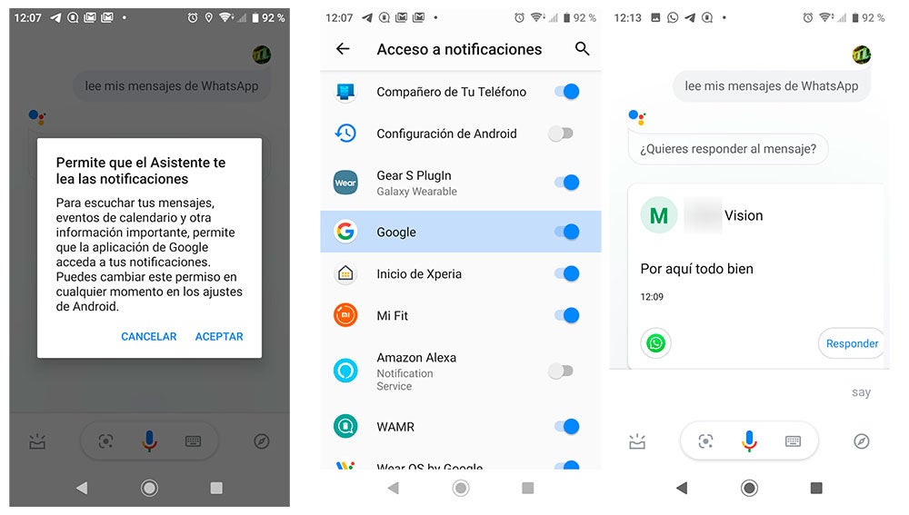 Leyendo mensajes de WhatsApp