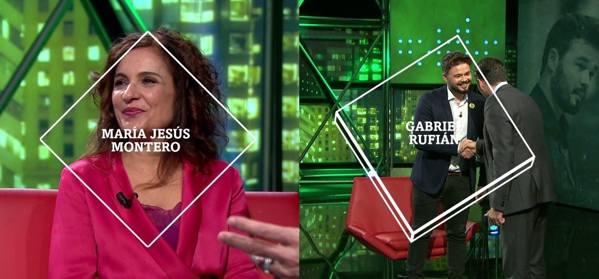 María Jesús Montero y Gabriel Rufián, en laSexta Noche María Jesús Montero y Gabriel Rufián, en laSexta Noche