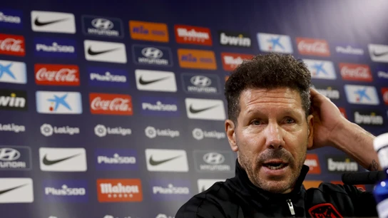 Diego Pablo Simeone, en una rueda de prensa. Diego Pablo Simeone, en una rueda de prensa.