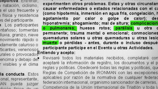 Este es el contrato de los corredores de Ironman Este es el contrato de los corredores de Ironman
