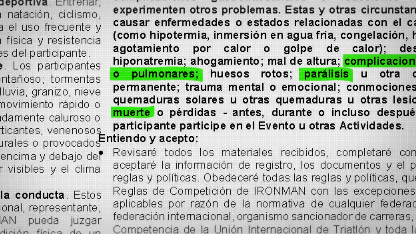 Este es el contrato de los corredores de Ironman Este es el contrato de los corredores de Ironman