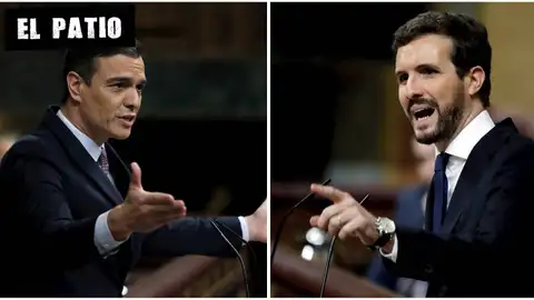 Pedro Sánchez y Pablo Casado en el Congreso de los Diputados El patio