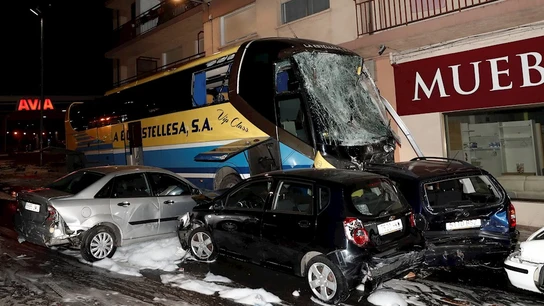 Imagen del accidente de autobús en Estella Imagen del accidente de autobús en Estella