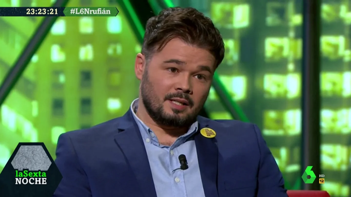 Gabriel Rufián: "Sánchez habla ahora de diálogo. ¿Es independentista? No, es fruto de su debilidad" Gabriel Rufián: "Sánchez habla ahora de diálogo. ¿Es independentista? No, es fruto de su debilidad"
