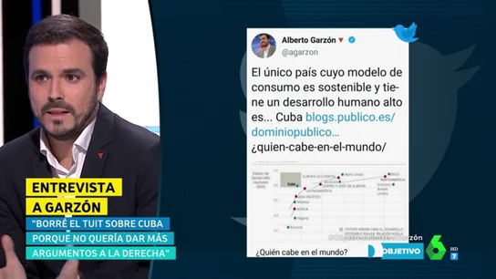 Alberto Garzón: "Nunca he dicho que quiera convertir a España en Cuba" Alberto Garzón: "Nunca he dicho que quiera convertir a España en Cuba"