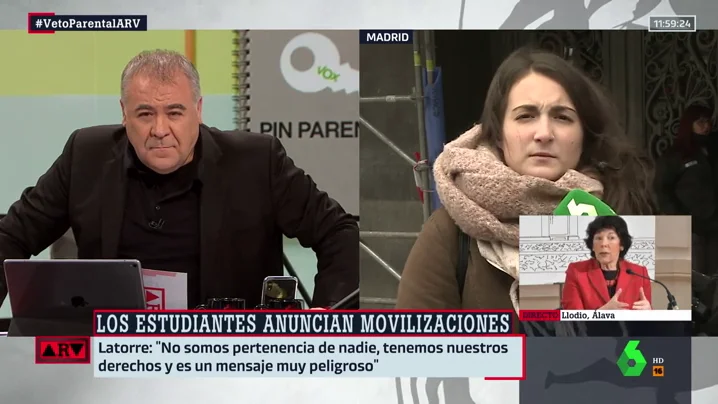 Coral Latorre, Sindicato de Estudiantes: "La línea entre 'mis hijos me pertenecen' y el 'mi mujer es mía' es muy fina"