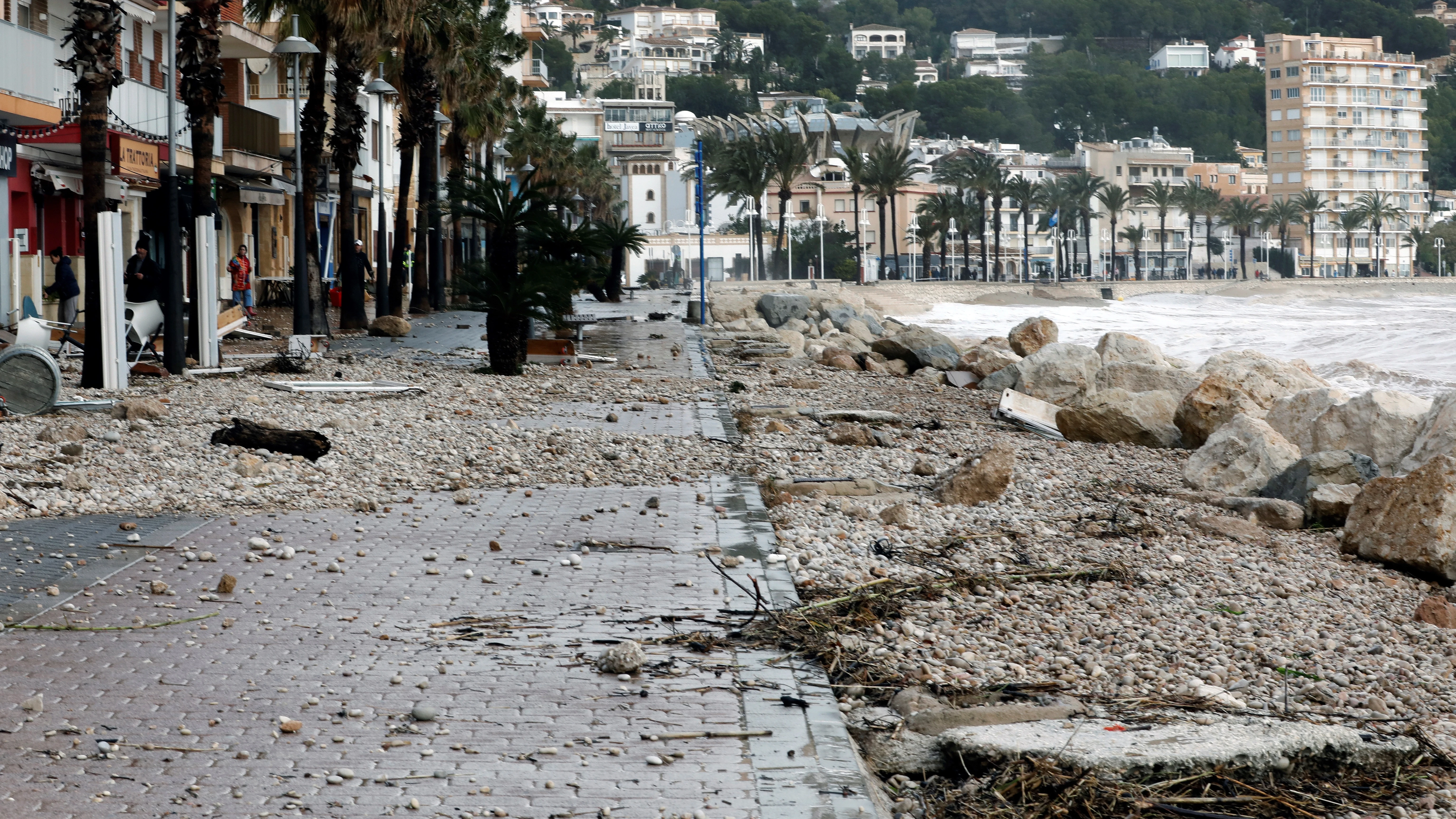 Vista de los desperfectos causados por el temporal Gloria en Jávea