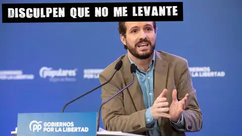 Pablo Casado en un acto del PP en Murcia Disculpen que no me levante