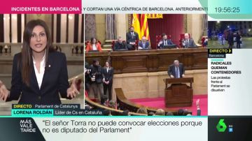 Lorena Roldán (Cs) pide elecciones en Cataluña: "Es urgente que el Govern reconozca que ha llegado al final del camino"