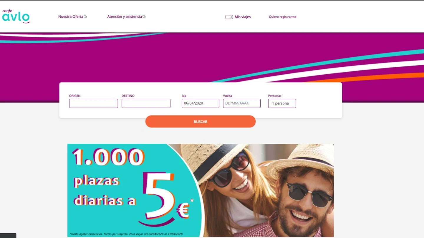 Ni billetes para el AVLO ni para el resto de trenes: se colapsa la web de Renfe en 22 miniutos Ni billetes para el AVLO ni para el resto de trenes: se colapsa la web de Renfe en 22 miniutos