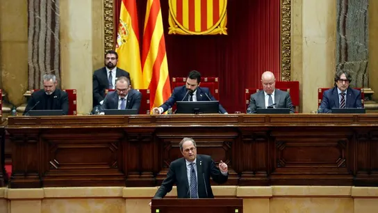El presidente de la Generalitat, Quim Torra, junto a Roger Torrent El presidente de la Generalitat, Quim Torra, junto a Roger Torrent