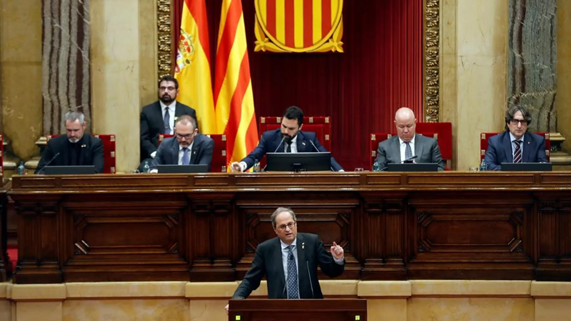 El presidente de la Generalitat, Quim Torra, junto a Roger Torrent