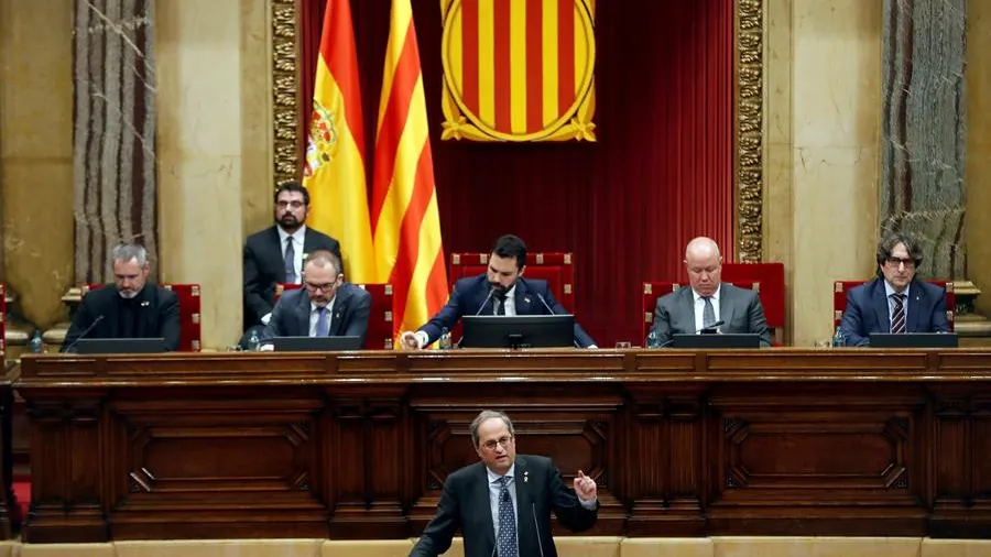 El presidente de la Generalitat, Quim Torra, junto a Roger Torrent