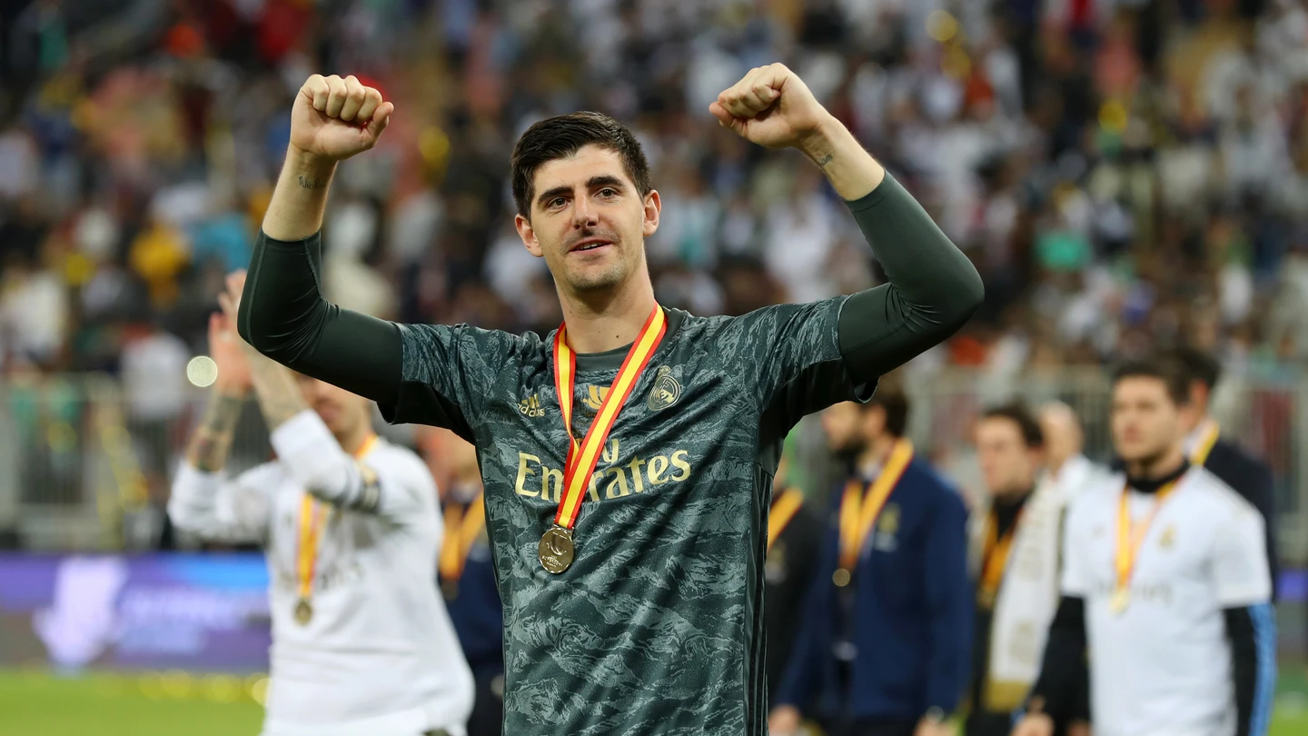 Thibaut Courtois, tras ganar la Supercopa de España. Thibaut Courtois, tras ganar la Supercopa de España.