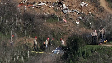 El lugar del accidente del helicóptero de Kobe Braynt