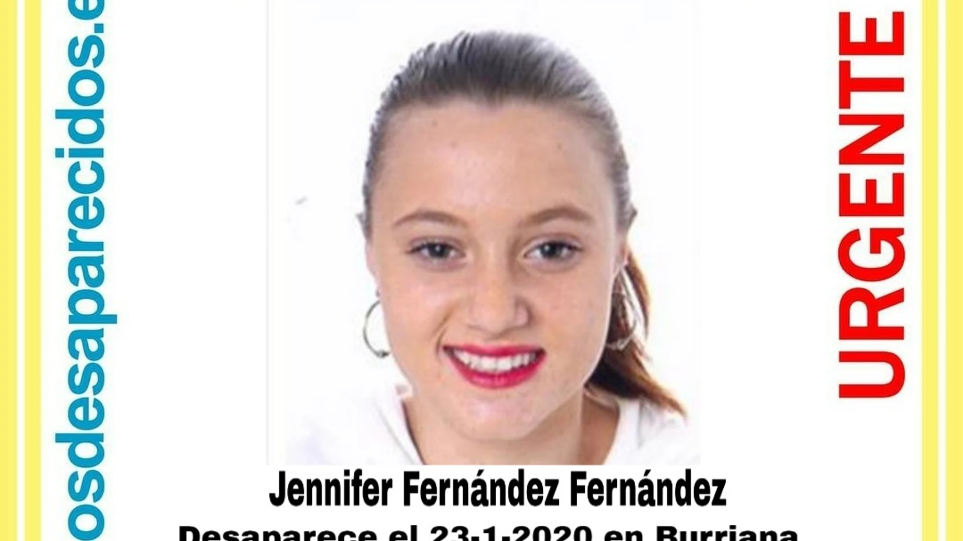 Jennifer Fernández, desaparecida en Burriana desde el 23 de enero