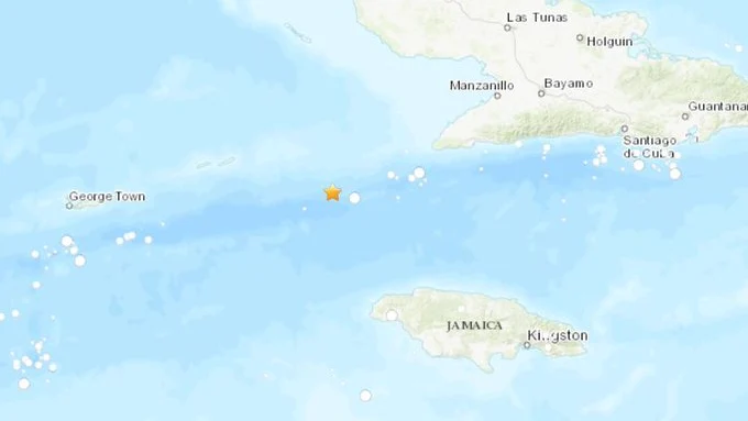 Epicentro del terremoto en el Mar Caribe