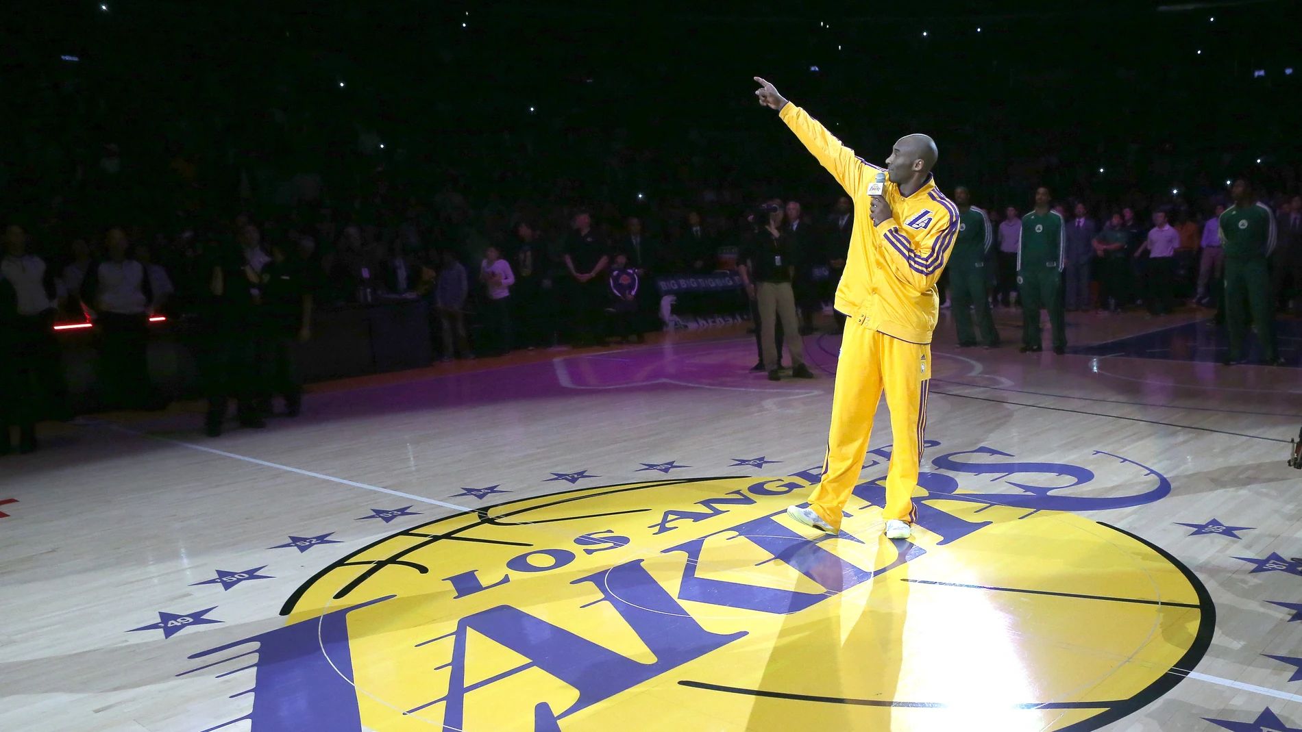 Kobe Bryant, en la cancha de Los Ángeles Lakers, el Staples Center