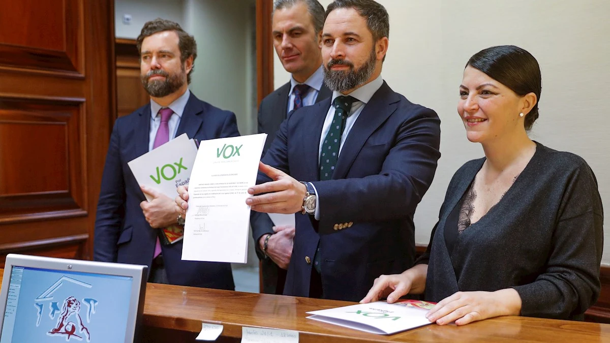 Santiago Abascal, Iván Espinosa de los Monteros, Javier Ortega Smith y Macarena Olona, de Vox