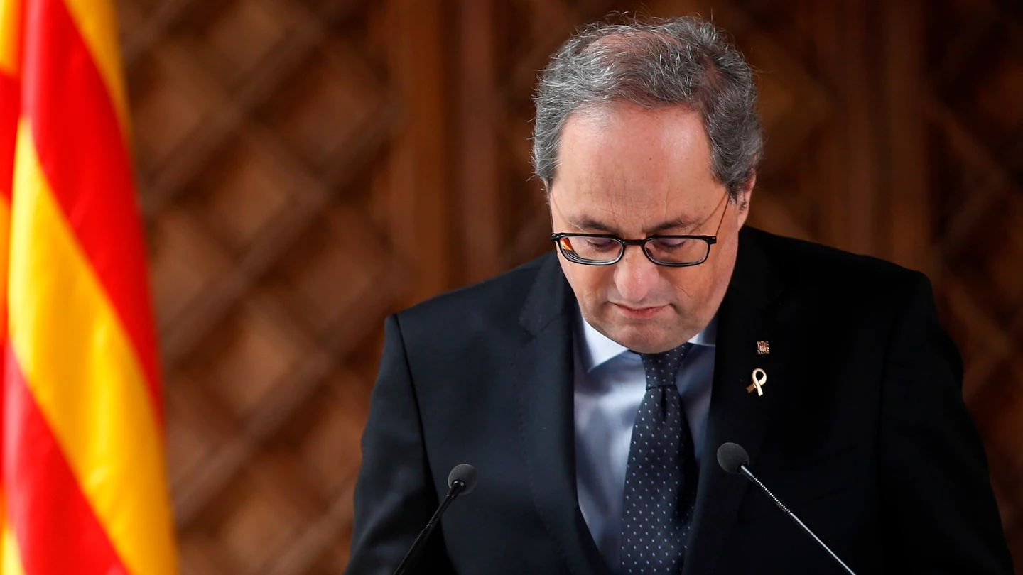 Quim Torra durante la declaración institucional Quim Torra durante la declaración institucional