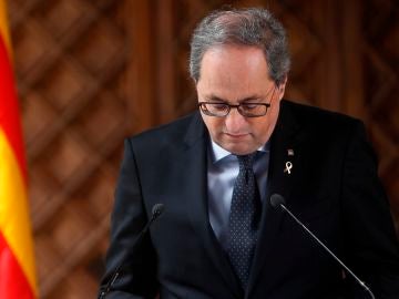 Quim Torra durante la declaración institucional Quim Torra durante la declaración institucional