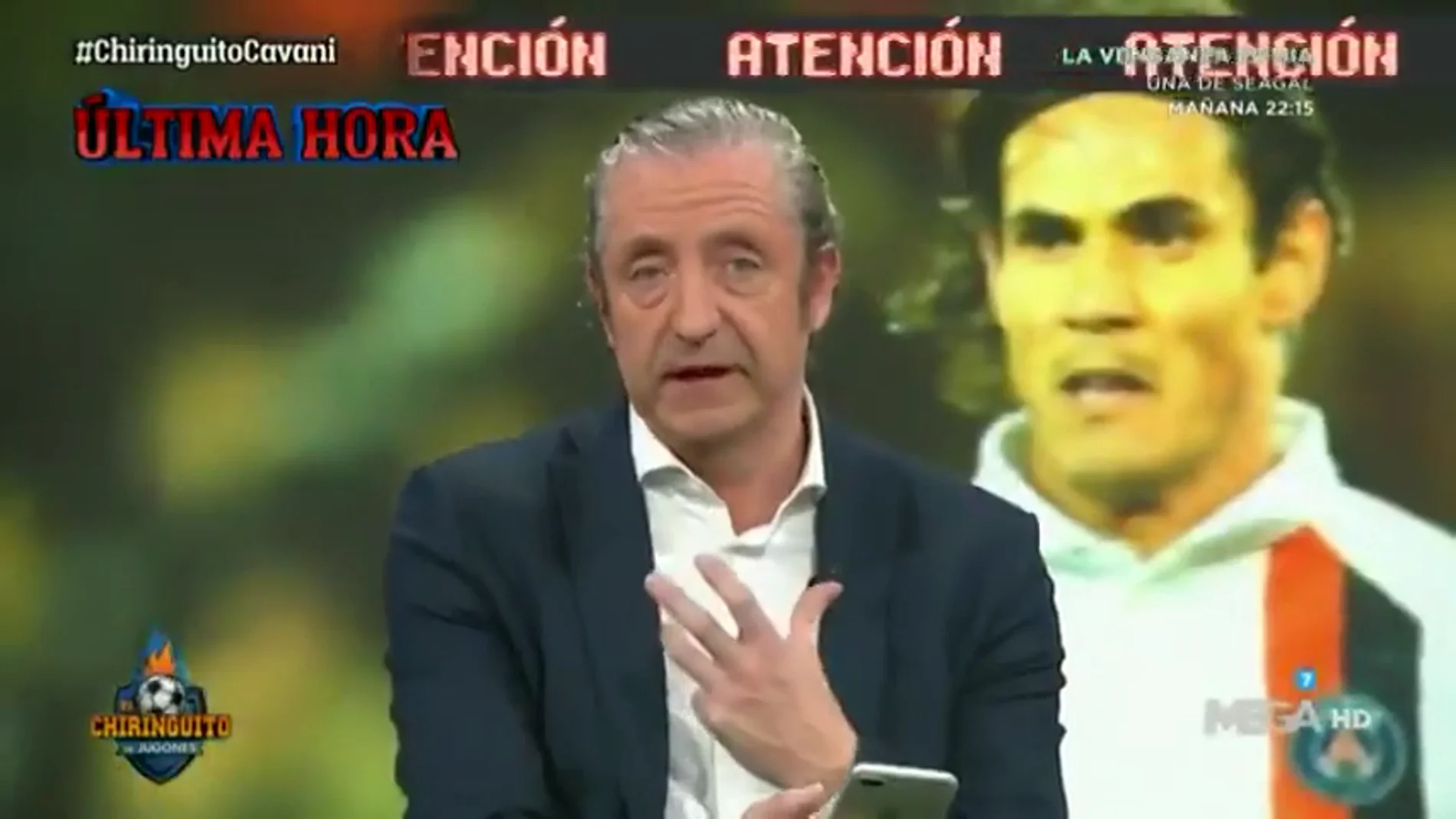 Josep Pedrerol recibe un mensaje del entorno de Cavani en directo en El Chiringuito
