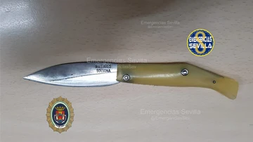 El cuchillo que portaba el violador detenido