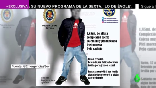 Difunden un retrato robot de un acusado por agresión sexual en Sevilla para encontrar más víctimas Difunden un retrato robot de un acusado por agresión sexual en Sevilla para encontrar más víctimas