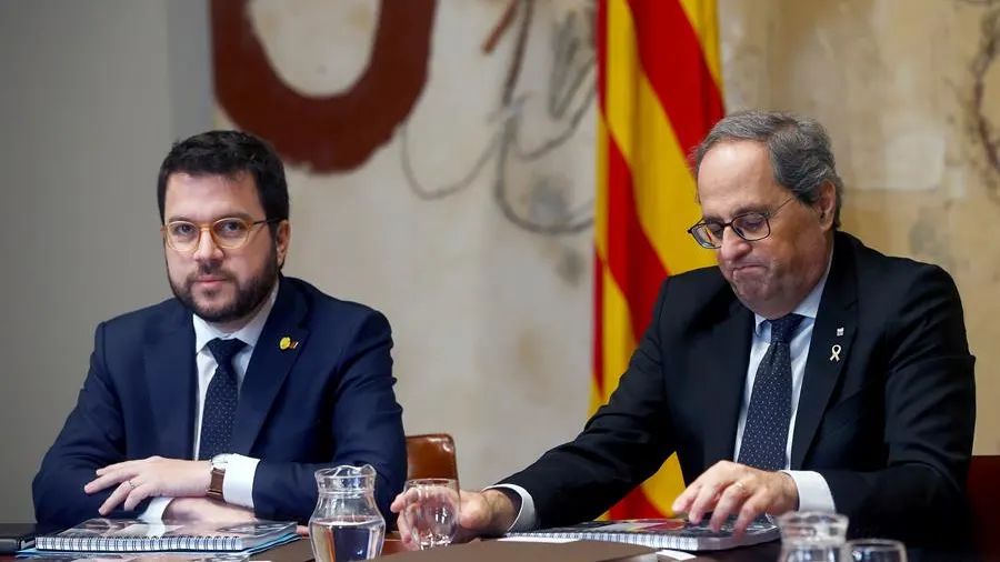 Pere Aragonès y Quim Torra en una reunión del Govern