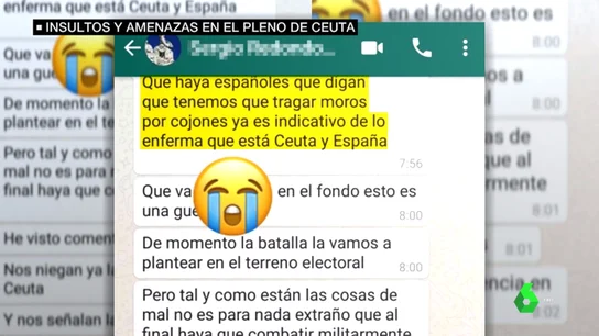 El chat racista de Vox que desencadenó la bronca en la Asamblea de Ceuta El chat racista de Vox que desencadenó la bronca en la Asamblea de Ceuta