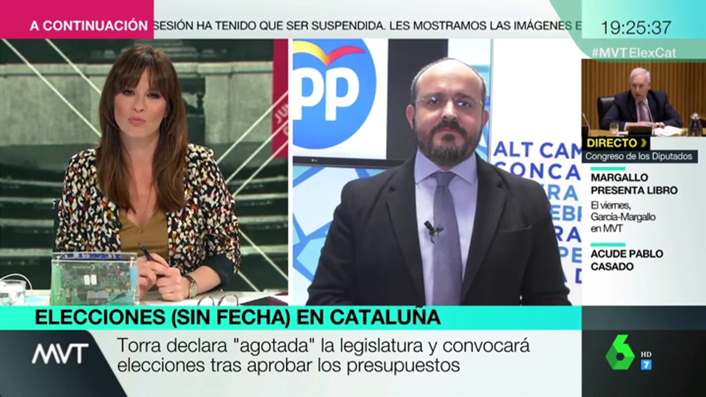Alejandro Fernández, tras la convocatoria de elecciones en Cataluña: "Dilatan el tiempo para esa guerra a navajazo limpio entre ERC y JxCat" Alejandro Fernández, tras la convocatoria de elecciones en Cataluña: "Dilatan el tiempo para esa guerra a navajazo limpio entre ERC y JxCat"