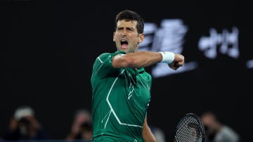 Novak Djokovic durante su partido de semifinales.