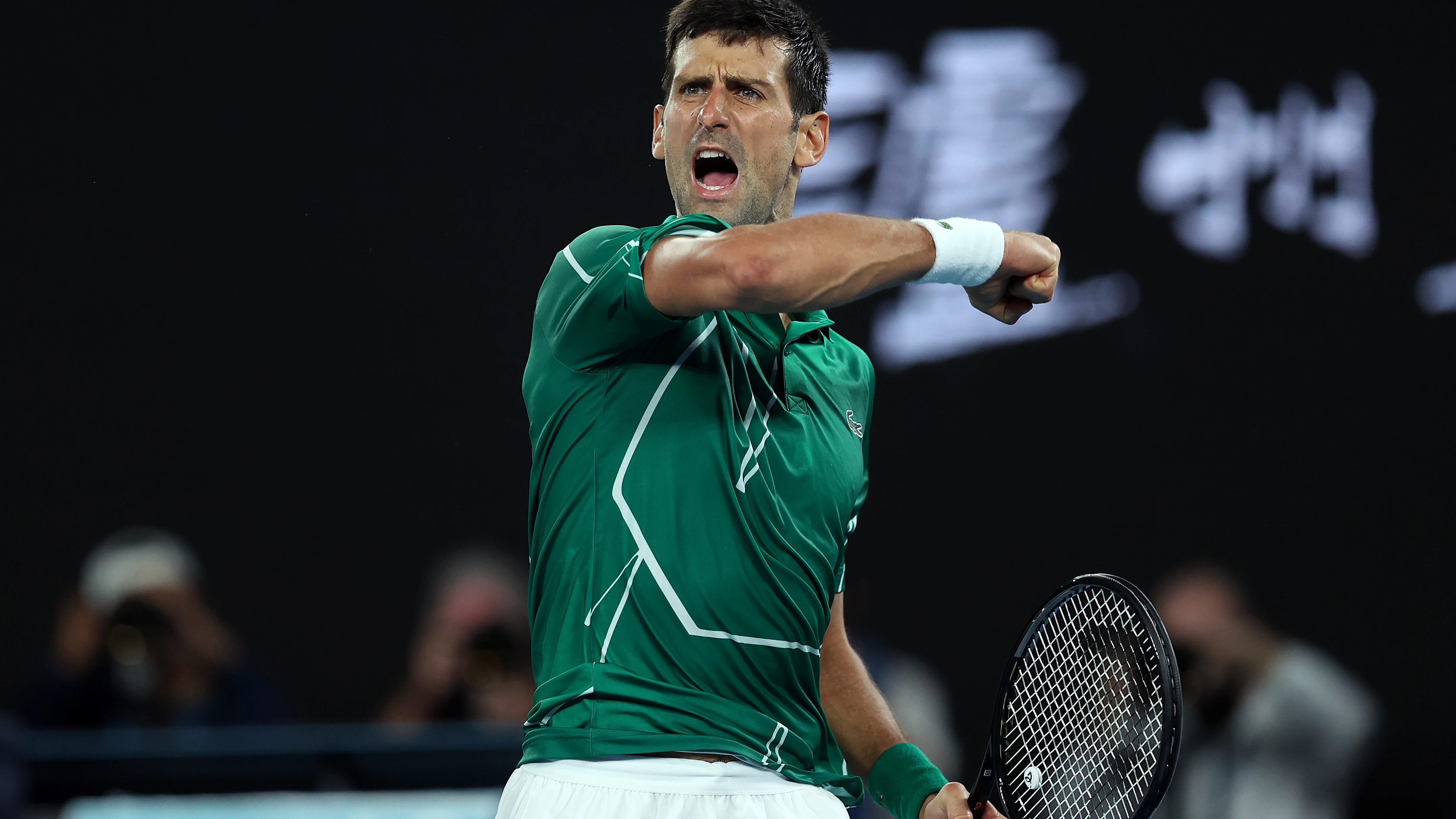 Novak Djokovic durante su partido de semifinales.