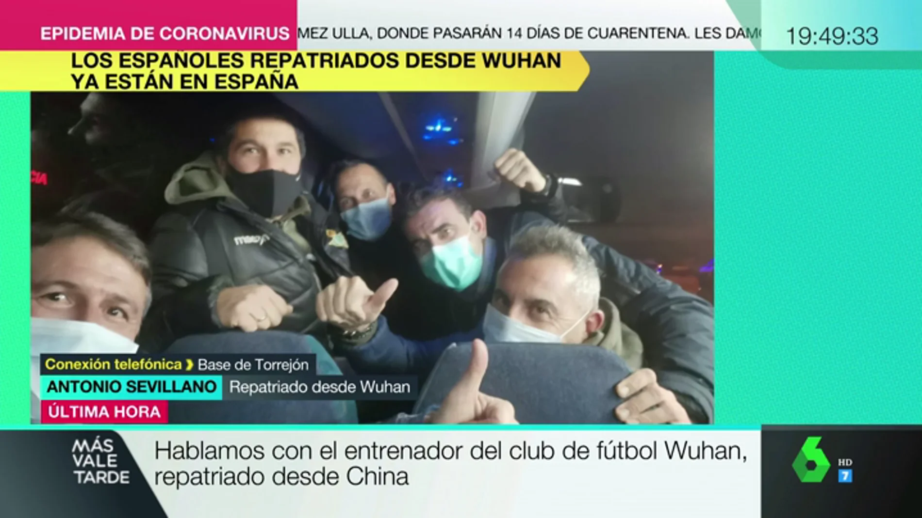 Españoles repatriados desde Wuhan