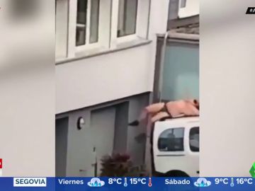 Un hombre en ropa interior se cae por la ventana al intentar esconderse del marido de su amante Un hombre en ropa interior se cae por la ventana al intentar esconderse del marido de su amante