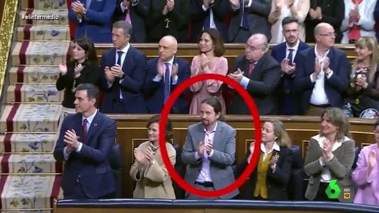 Las diferencias entre los aplausos de Castells, Iglesias y Calviño al rey: "Con esa coleta lo podría petar en cualquier tablao flamenco" Las diferencias entre los aplausos de Castells, Iglesias y Calviño al rey: "Con esa coleta lo podría petar en cualquier tablao flamenco"