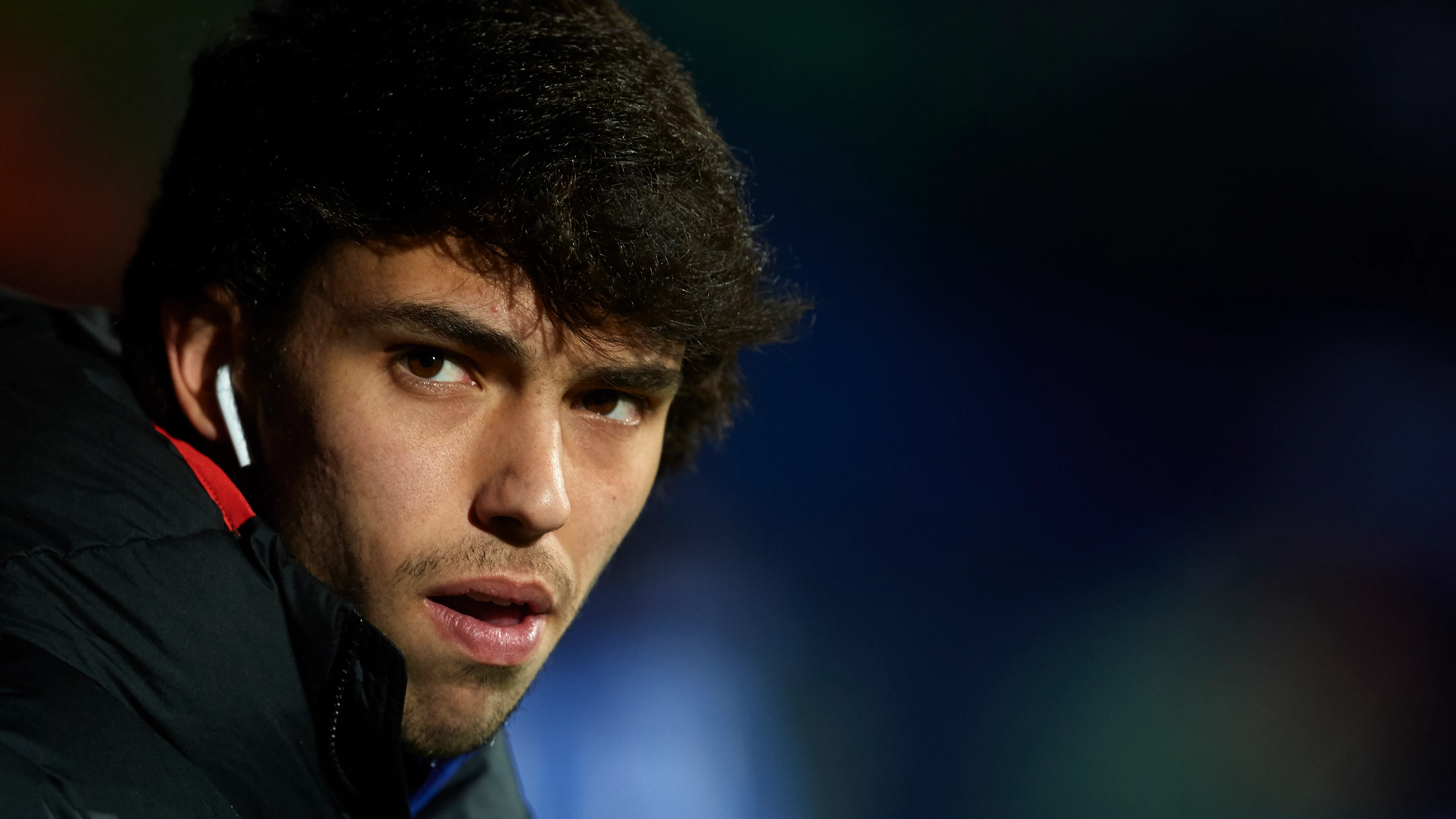 Joao Félix, antes de un partido del Atlético de Madrid