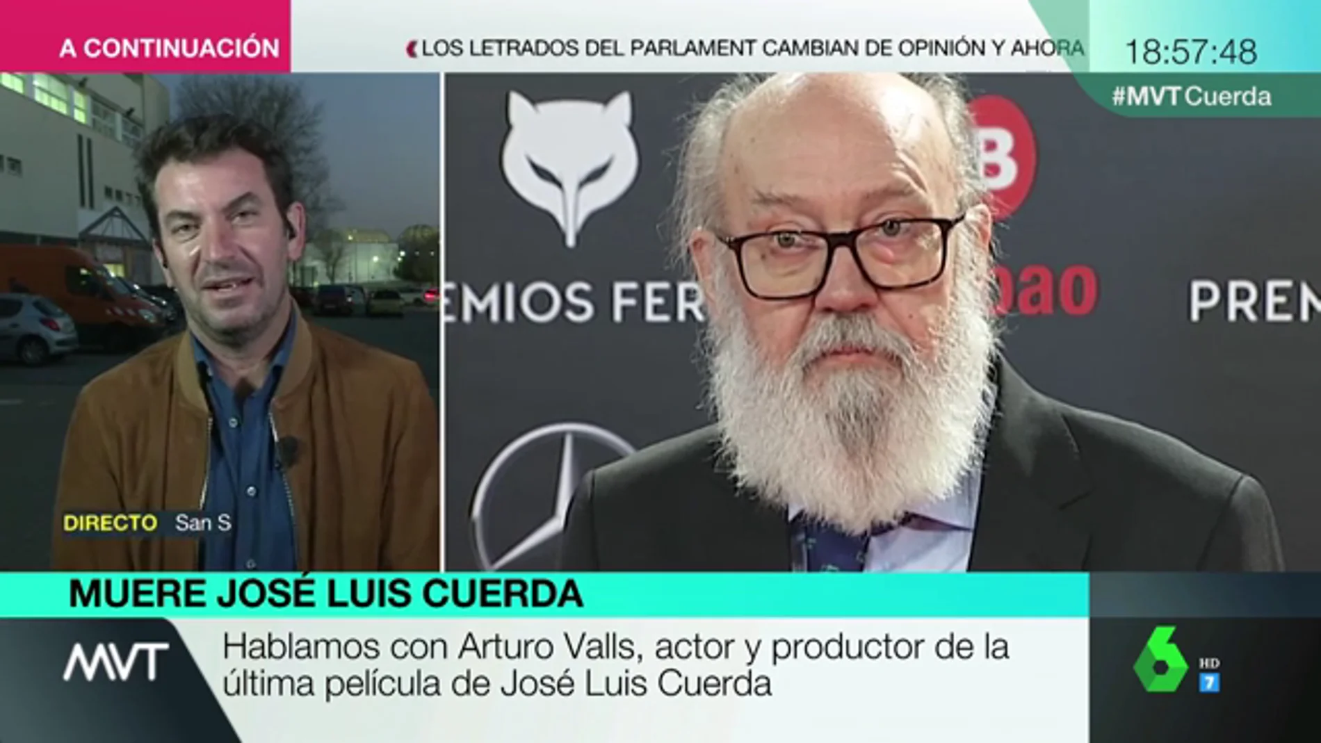 El emotivo elogio de Arturo Valls a José Luis Cuerda: "Es muy necesaria gente como él"