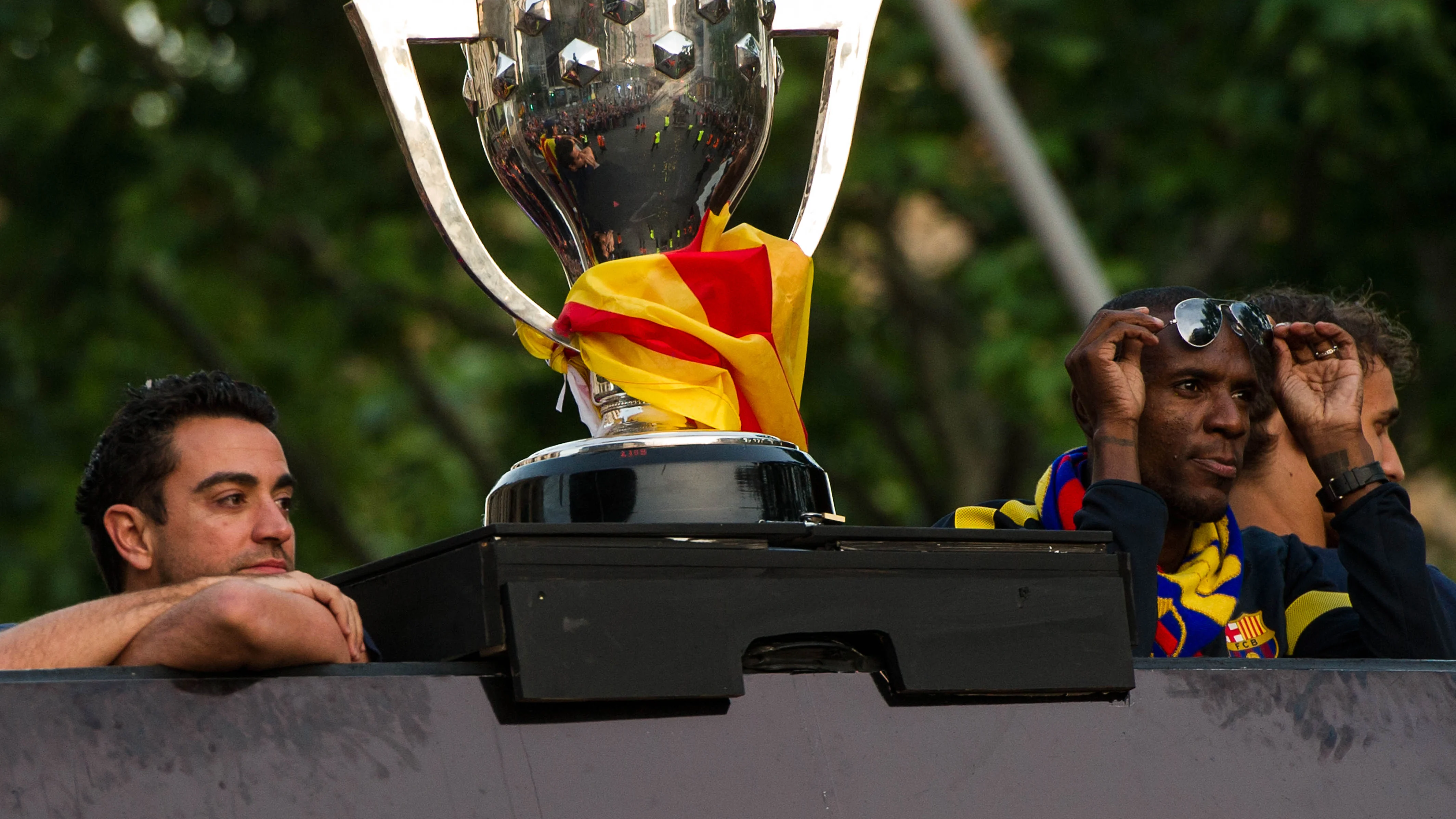 Xavi Hernandez y Eric Abidal