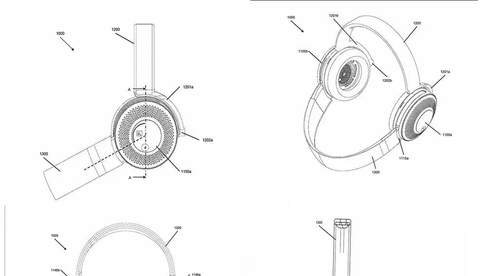 Patente de Dyson de auriculares con purificadores de aire.