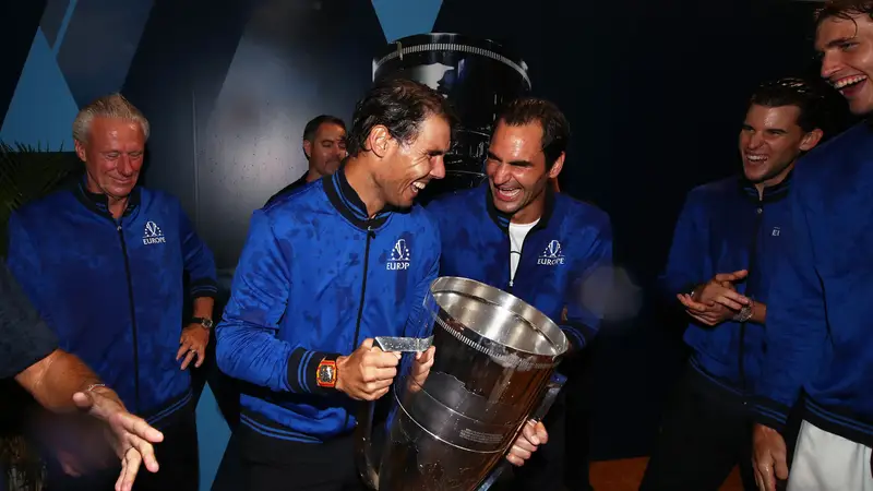 Rafael Nadal y Roger Federer en la Laver Cup
